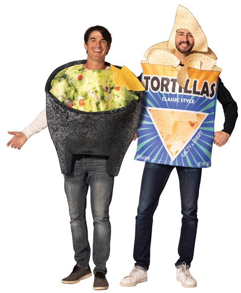 Guacamole in Bowl & Tortilla Chips Bag Couples Costume, Adult One Size