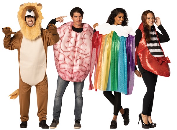 Brain, Colorful Rainbow, Lion & Ruby Slipper Group Costume, Adult One Size