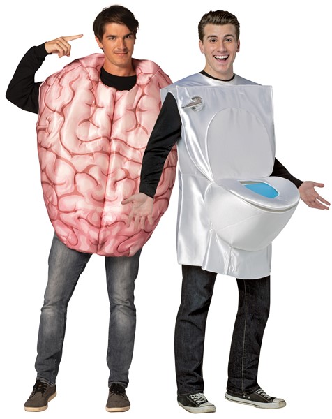 Brain & Toilet Couple Halloween Costume, Adult One Size