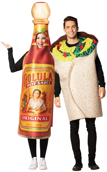 McCormick Cholula Hot Sauce & Deluxe Burrito Couple Costume, Adult One Size
