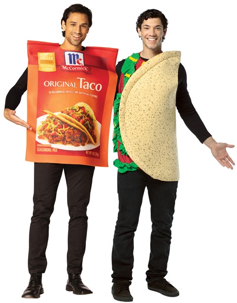 McCormick Taco Seasoning Packet  & Taco Couple Costume, Adult One Size