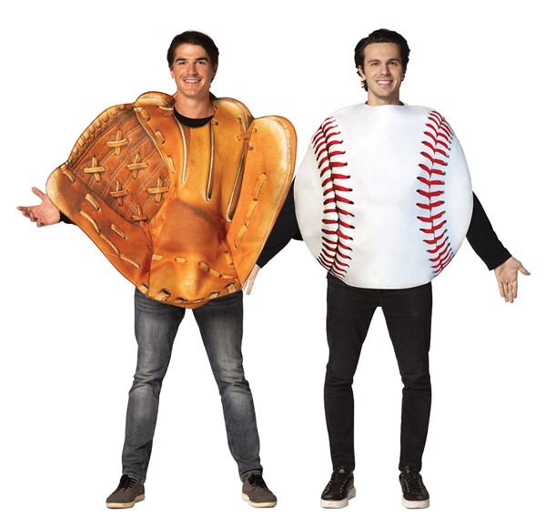 Baseball Glove Mitt & Get Real Baseball Couple Halloween Costume, Adult One Size