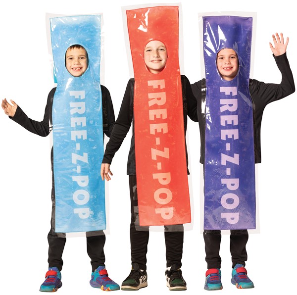 3 Pack Kids FREE-Z Red, Blue & Purple Ice Pop Group Halloween Costume, Child Siz